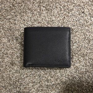 Coach 3 in 1 Black Pebbled Leaather Wallet